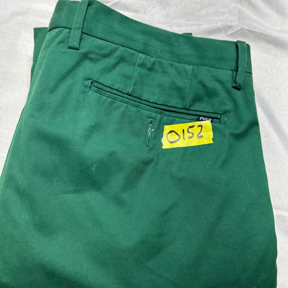Polo Ralph Lauren Mens Slim Stretch Chinos Green Cotton Trousers 32x34 - Picture 10 of 10